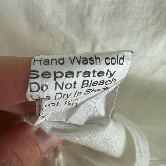 Lungo L'Arno NWT White Beaded 100% Linen Tank Blouse Made In Italy Size L - Picture 8 of 8